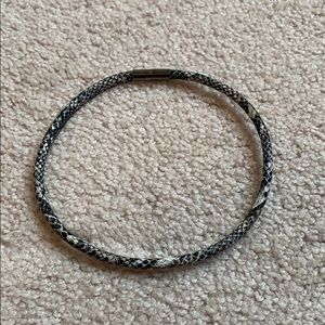 Snakeskin real leather choker necklace